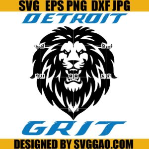 Detroit Football Grit SVG, Lion Football SVG