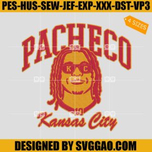 Pacheco Kansas City Embroidery Design, KC Football Embroidery Design