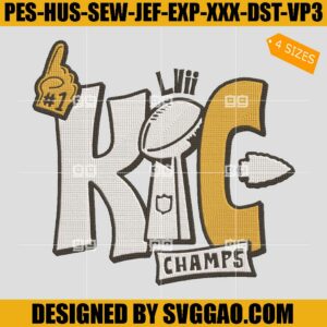 KC Champions Embroidery Design, World Champs  Chiefs Champs Embroidery Design