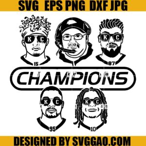 KC Champions SVG, Mahomes Football SVG, Kelce Football SVG
