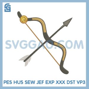 Bow and Arrow Archery Embroidery File