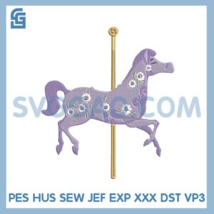 Carousel Horse Filled Machine Embroidery