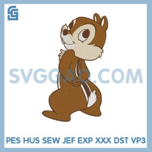 Chip and Dale Embroidery File, Cartoon Embroidery Design