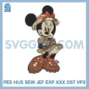 Minnie Safari Embroidery Design, Disney Embroidery File