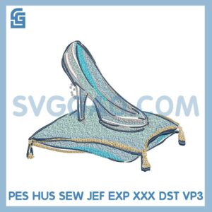 Cinderella Glass Slipper Embroidery Design