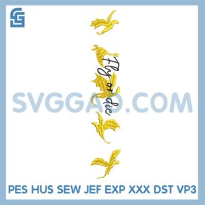 Fly or Die Fourth wing Dragon Embroidery Design, Fourth Wing Novel Embroidery File