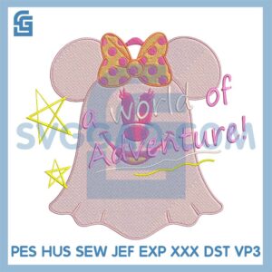 Disney Ghost Minnie Embroidery Design