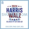 Harris Walz 2024 Waltz Childless Cat Ladies for Kamala PNG
