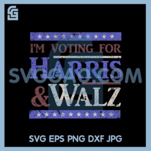 I'm voting for Harris Walz 2024 Kamala Tim election PNG