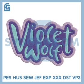 Violet Wolf Embroidery Desgin