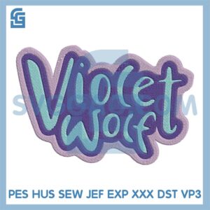 Violet Wolf Embroidery Desgin