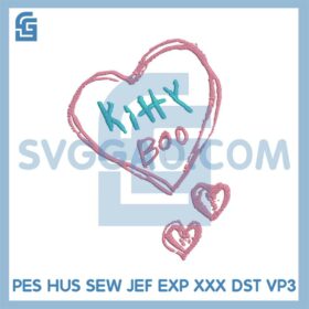 Kitty Boo Embroidery Design, Kitty Emboridery File