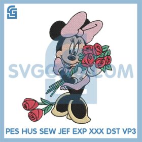 Mickey Minnie Flower Embroidery File