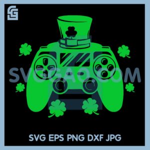 Gamepad Patricks Day Svg, Patricks Game Controller Svg, Gamepad hat Patrick Svg