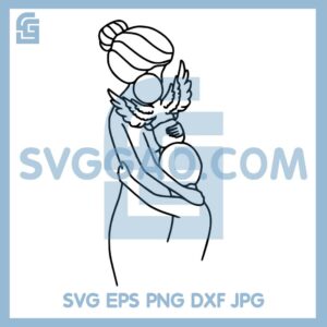 Baby Loss Memorial Mom And Baby Svg, Mom Holding Angel Baby Svg, Mother Svg