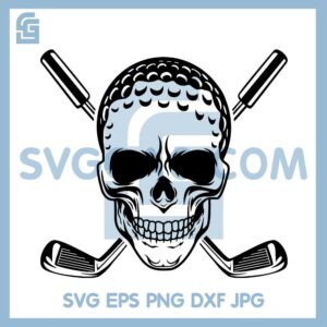 Golf Skull Cross Svg, Golfer Dad Svg, Skull Design Gift Idea Svg