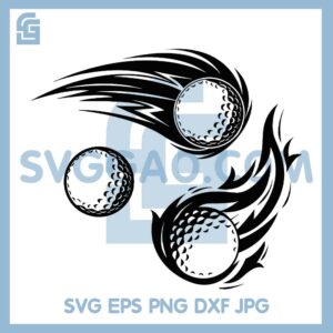Flaming Golf Ball Svg, Golfer Dad Svg, Golf Club Logo And Monogram Svg