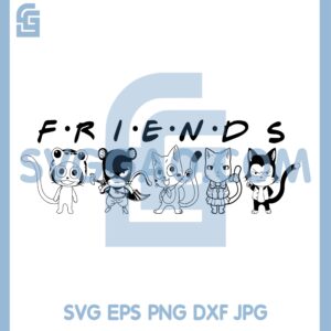 Anime Cat Friends Svg, Cat Friends Svg, Anime Cat Cute Svg