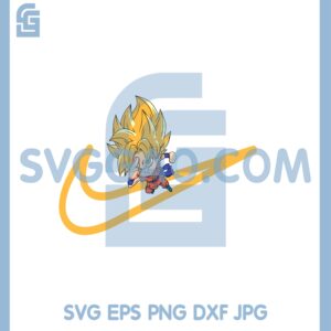 Goku Stand Above Logo Nike Svg, Dragon Ball Svg, Goku Super Saiyan Yellow Svg, Goku Chibi Svg