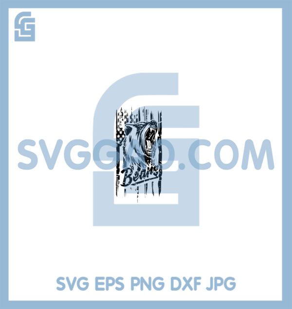 Bears On Grunge American Flag Svg, Bears Cut File Svg, Bears Flag America Svg
