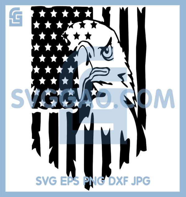 Eagle In the American Flag Svg, Eagle through Flag Svg, American Svg