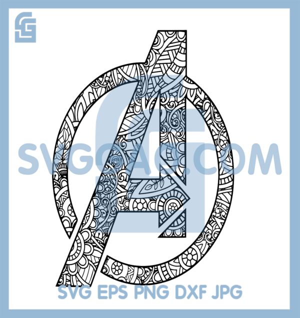 Avengers Mandala Svg, Avengers Logo Flowers Svg