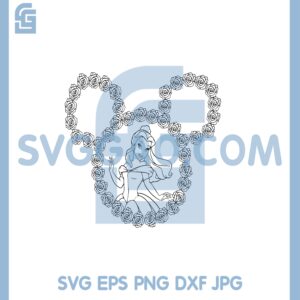 Belle Ear Mouse Rose Svg, Belle Disney Mouse Svg, Belle Rose Svg