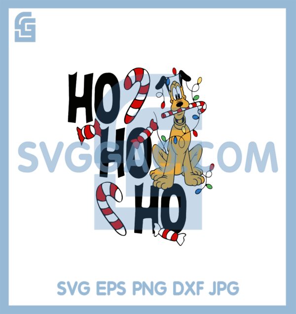 Disney Pluto Ho Ho Ho Light Svg, Christmas Disney Pluto Ho Ho Ho Svg, Disney Pluto Surprise Christmas Svg