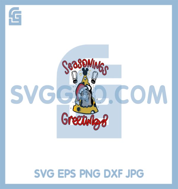 Disney Seasonings Greetings Svg, Ratatouille Christmas Svg, Christmas Ratatouille Svg