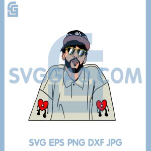 Bad Bunny Corazon Rojo Svg, Red Heart Svg, Un Verano Sin Ti Svg, Baby Benito Yonaguni Svg
