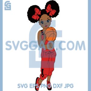 BasketBall Girl Black Svg, Girl With Ball, Fashion Baby Girl Svg