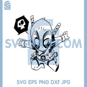 Deadpool Chibi New Svg, Deadpool Baby Svg, Cute Chibi Deadpool Svg