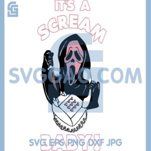 Ghostface Pink Baby Face Svg, It A Scream Baby Svg, Ghost It A Scream Baby Svg
