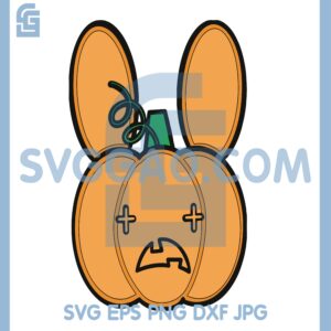 Bad Bunny Logo Pumpkin Halloween Svg, Bad Bunny Pumpkin Svg, Bad Bunny Vector Svg