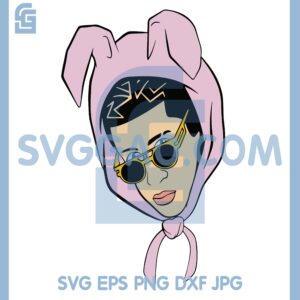 Bad Bunny Wearing Pink Hat Svg, Bad Bunny Svg