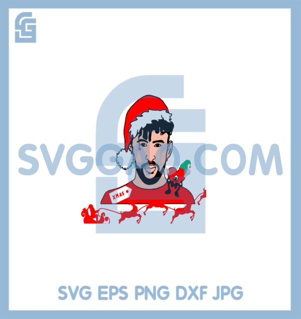Bad Bunny Navidad Christmas Svg, Bad Bunny Navidad Svg, Bad Bunny Santa Svg