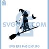 Dog on Witch Broom Svg, Dog Witch Svg, Dog Halloween Svg