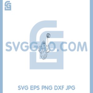 Ghost Boo Holding Balloon Svg, Ghost Halloween Svg, Boo Ghost Svg