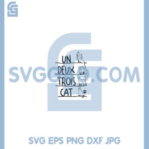 Halloween Un Deux Trois Cat Spooky Svg, Un Deux Trois Cat Svg, Cat Ghost Cut File Svg
