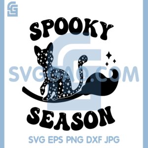 Black Cat Riding A Broom Svg, Spooky Season Cat Riding A Broom Svg, Halloween Cat Svg
