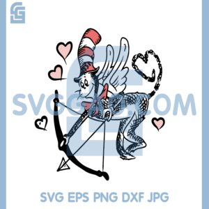 Dr Seuss Cupid Svg, Valentines Day Dr Seuss Cat In The Hat Svg