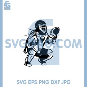Girl Catch The Ball Softball Svg, Softball Clipart, Softball Girl Svg