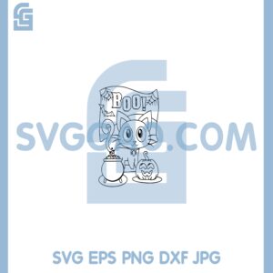 Boo Cute Halloween Cat Coloring Svg, Happy Halloween SVG