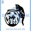 Cat and Aquarium Svg, Fishing Cat Svg, Funny Cat Svg
