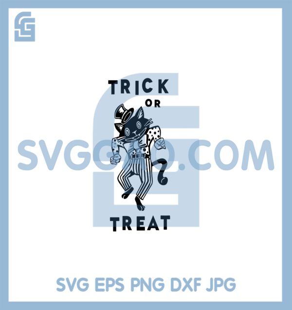 Cat Clown Trick Or Treat Svg, Halloween Black Cat Clown Svg