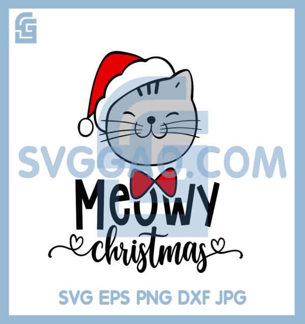 Cat Meowy Christmas Svg, Santa Claws Cat Svg, Cat Happy Holidays Svg