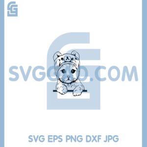 Cat Peeking Hat Bear Svg, Cute Cat Svg, Cat Peeking Kitty Svg
