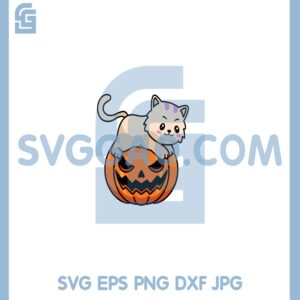 Cat Sitting On Pumpkin Cute Svg, Cute Kawaii Cat On Pumpkin Svg, Cat Pumpkin Svg