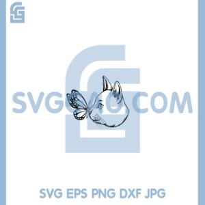 Cat With Butterfly Ears Svg, Cat Cute Svg, Cat Clipart Svg