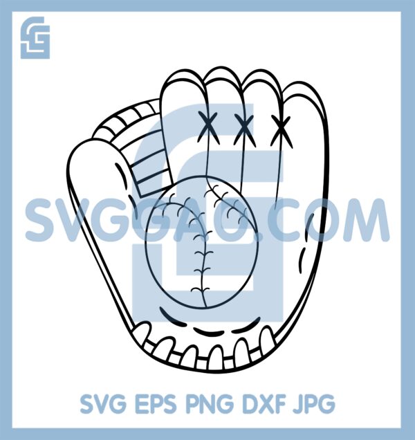 Catching baseball by hand Svg, Baseball Coloring Svg, Sports Coloring Svg, Baseball Softball Glove Svg
